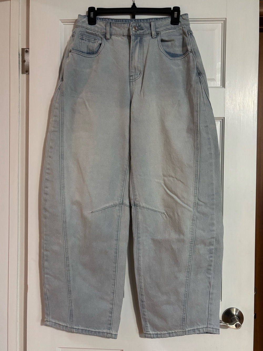 Missguided Pale Blue High-Waist Barrel Jeans